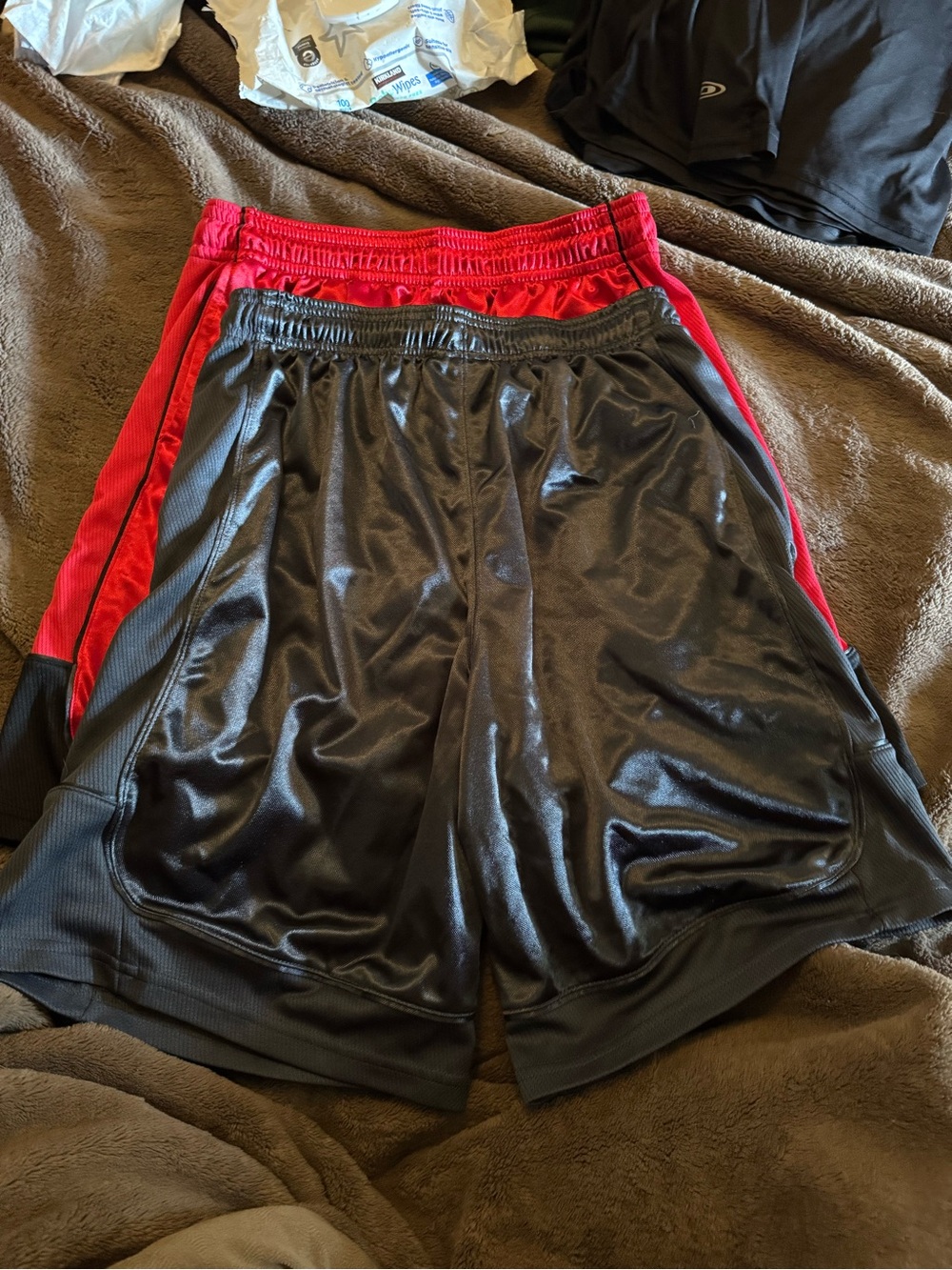And1 Black and Red Athletic Shorts Set